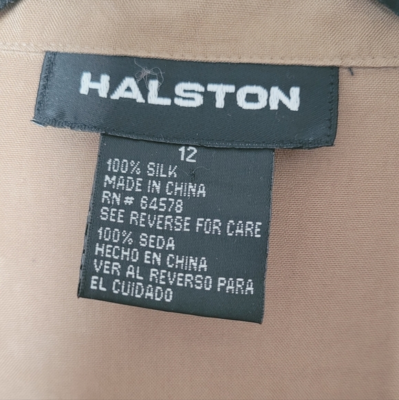 Vintage HASLTON Khaki Sleeveless Button-Down Dress Sz 12 - Picture 12 of 13